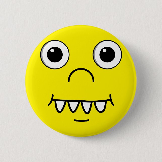 Funny Cartoon face 2 Inch Round Button (Front)