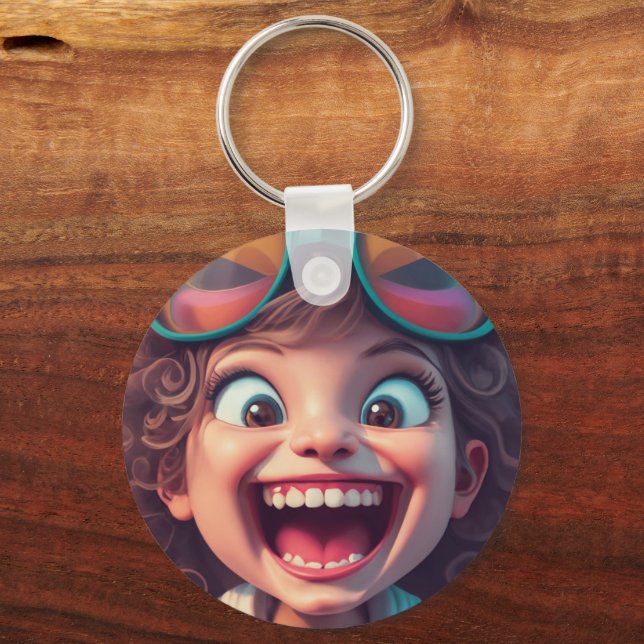 Funny cartoon face  keychain (Front)
