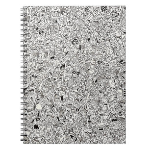 Funny Cartoon Faces Drawing Greeting Card Notebook