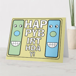 Funny Cartoon Faces Happy Birthday Card