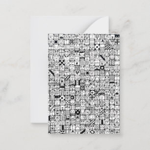 Funny Cartoon Faces Squares Card