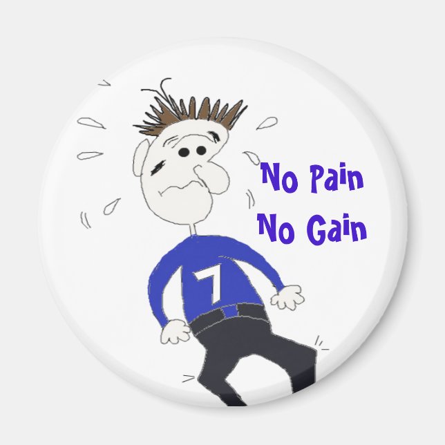 Funny Cartoon Fitness Character Magnet (Front)