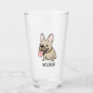 Funny Cartoon French Bulldog Frenchie Personalized Glass
