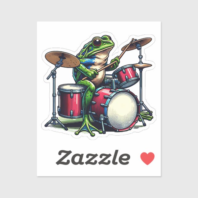 Funny Cartoon Frog Playing the Drums (Sheet)