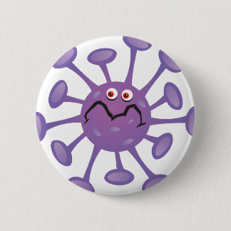 Funny Cartoon Germ Bacteria 2 Inch Round Button