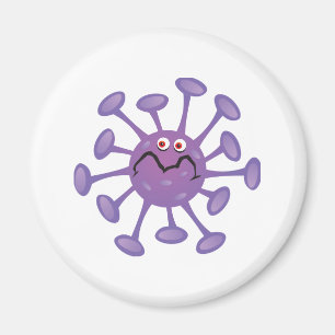 Funny Cartoon Germ Bacteria Magnet