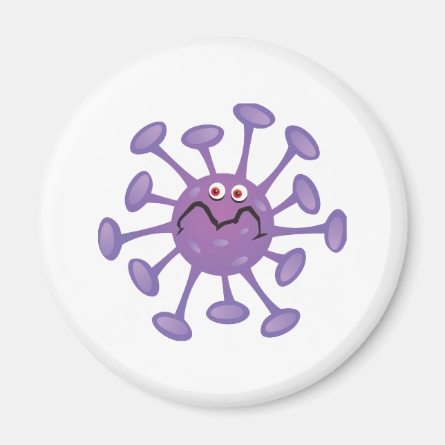 Funny Cartoon Germ Bacteria Magnet (Front)