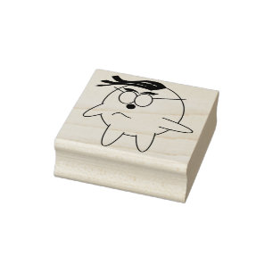 Funny cartoon ghost illustration art stamp
