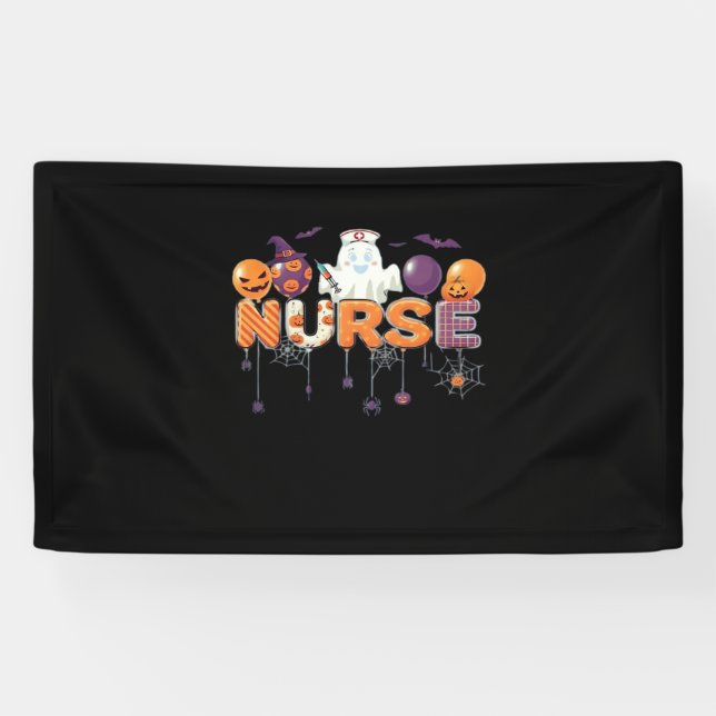 funny cartoon ghost nurse - Hot Nurse Halloween Ou Banner (Horizontal)