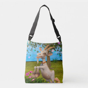 Funny Cartoon Goat Garden Animal Art Crossbody Bag