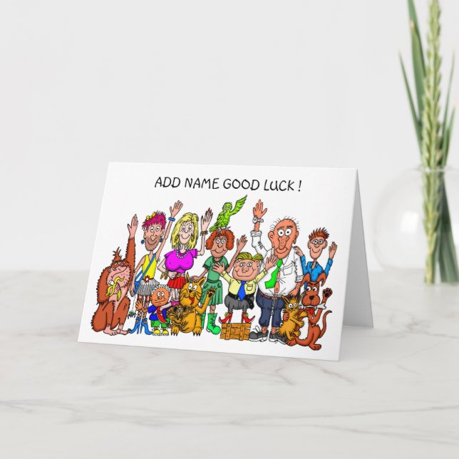 Funny cartoon good luck card (Front)