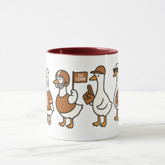 Funny Cartoon Goose Football Mug – Sports Fan Gift
