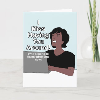 Funny Cartoon I Miss You Thank You Card