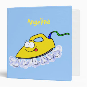 Funny cartoon iron laundry illustration binder
