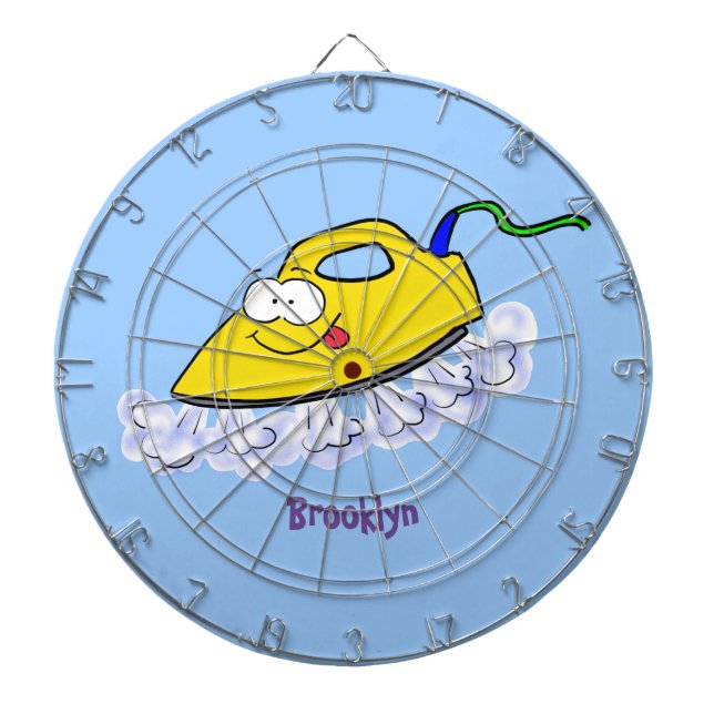 Funny cartoon iron laundry illustration dartboard (Front)