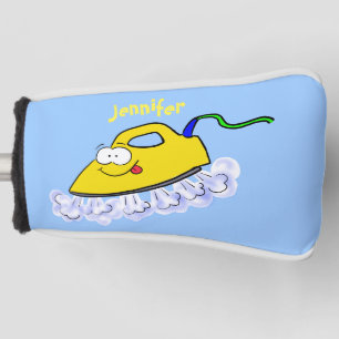 Funny cartoon iron laundry illustration golf head cover