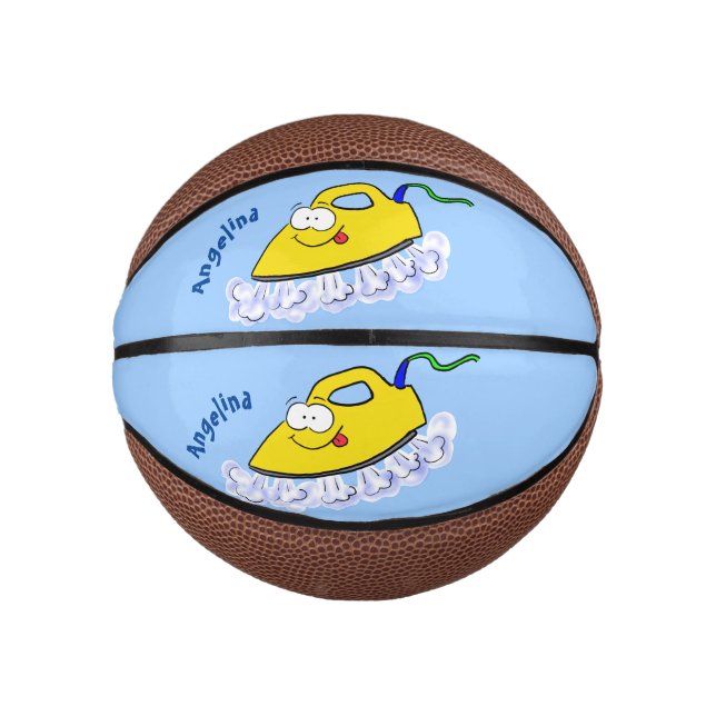 Funny cartoon iron laundry illustration mini basketball (Front)