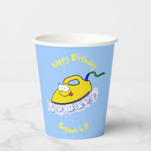 Funny cartoon iron laundry illustration paper cups