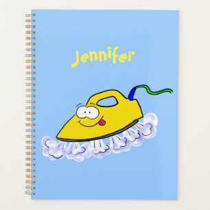 Funny cartoon iron laundry illustration planner