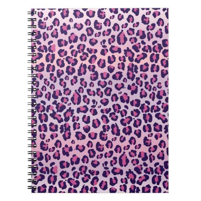 Funny cartoon jaguar pattern. Trendy leopard textu Notebook (Front)