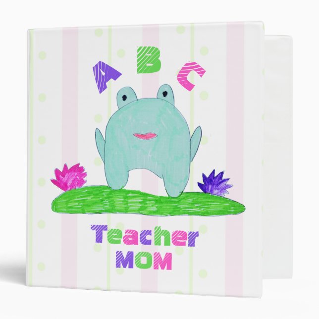 Funny Cartoon Kid Drawing Binder (Front/Inside)