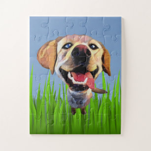 Funny Cartoon Labrador Retriever Puzzle for Kids