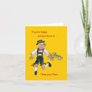 Funny Cartoon Lederhosen Greeting Card