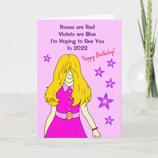Funny Cartoon Missing You Lockdown Birthday Card (Front)