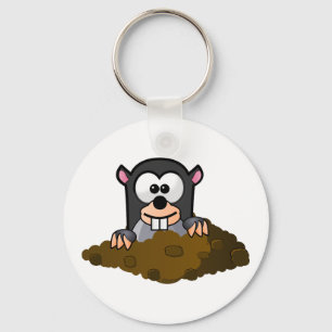 Funny cartoon mole keychain