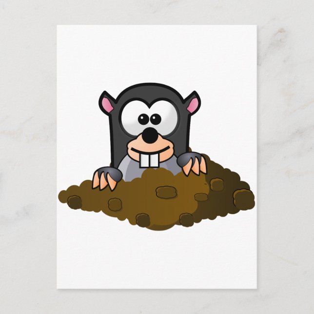 Funny cartoon mole postcard (Front)