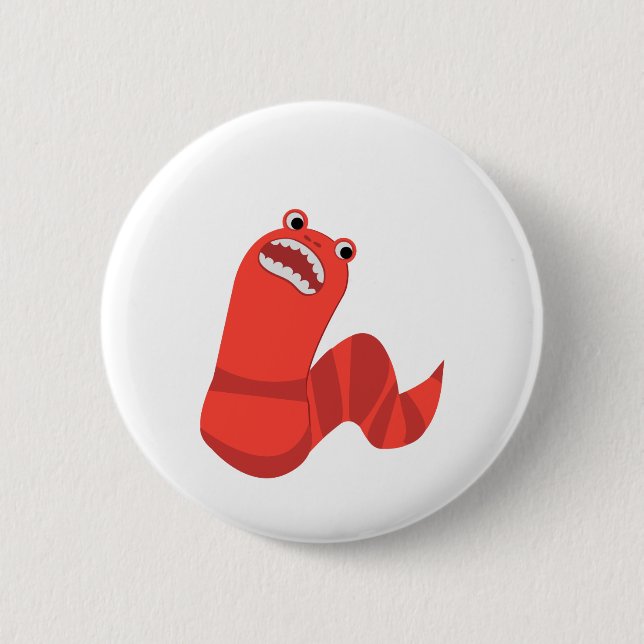Funny Cartoon Mongolian Death Worm 2 Inch Round Button (Front)