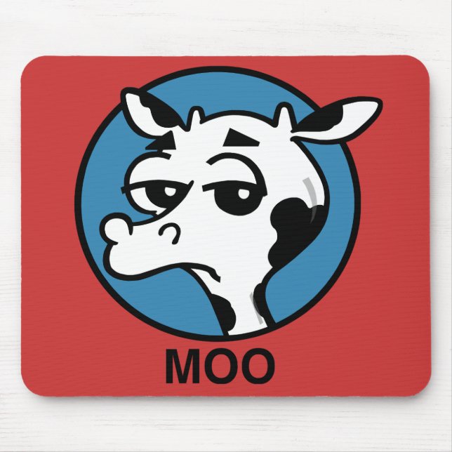 FUNNY CARTOON MOO COW MOUSE PAD (Front)