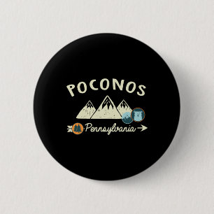 Funny Cartoon Mountain Hiking Patches Poconos Penn 2 Inch Round Button