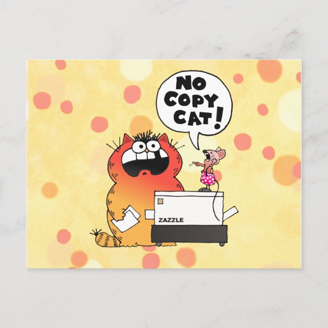 Funny Cartoon Mouse | Funny Mouse and Cat Postcard (Front)