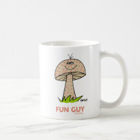 Funny Cartoon Mushroom Fun Guy Message on Back