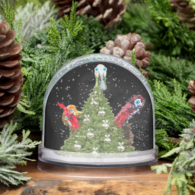 Funny cartoon named Merry vegan christmas  Snowglobe (Winter)