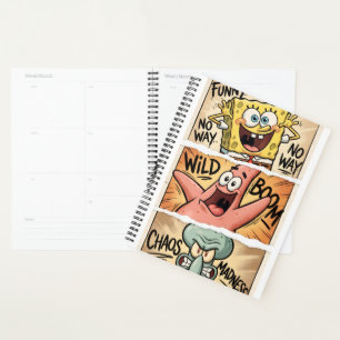 Funny Cartoon Notebook Cover – Colourful Kawaii Ca Planner
