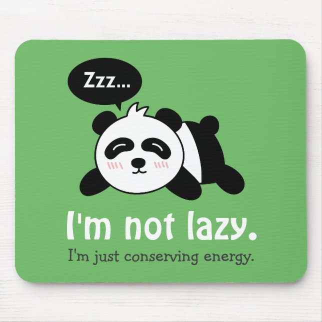 Funny Cartoon of Cute Sleeping Panda Mouse Pad (Front)