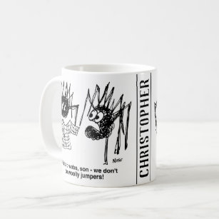 Funny Cartoon of Spiders - One has Made a Jumper Coffee Mug