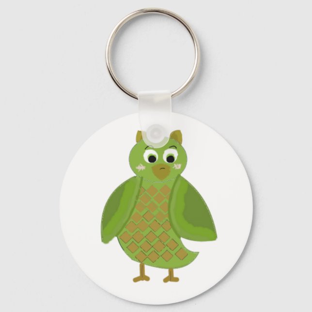Funny Cartoon Owl Keychain (Front)
