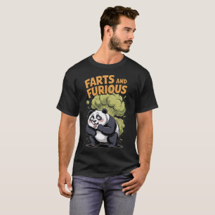 Funny Cartoon Panda making Farts and Furious on a  T-Shirt