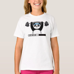 Funny Cartoon Panda Weightlifting with 'Loading' T-Shirt