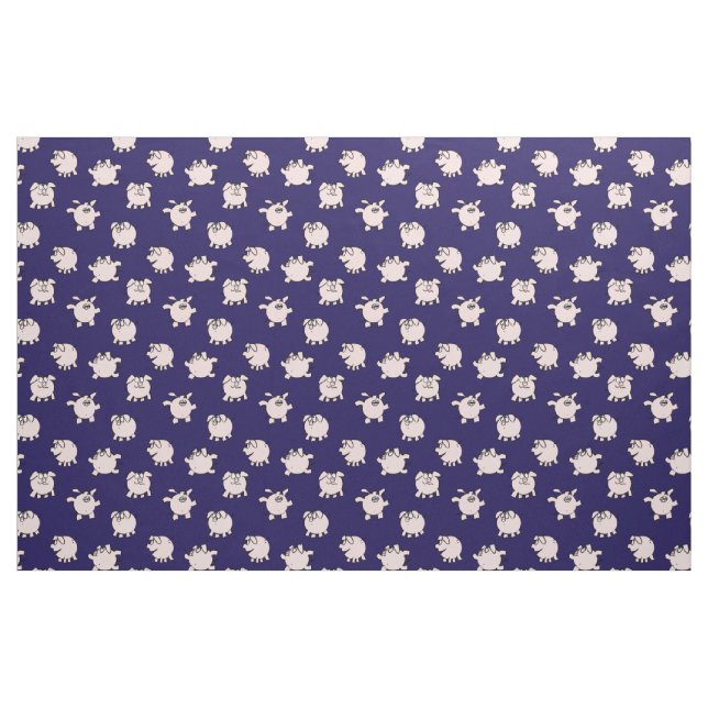 Funny Cartoon Pattern Pig Year Choose Colour Fabri Fabric (Fat Quarter)