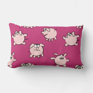 Funny Cartoon Pattern Pig Year Choose Colour Lumba Lumbar Pillow