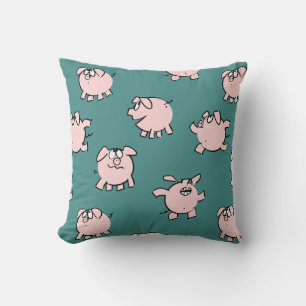 Funny Cartoon Pattern Pig Year Choose Colour Pillo Throw Pillow