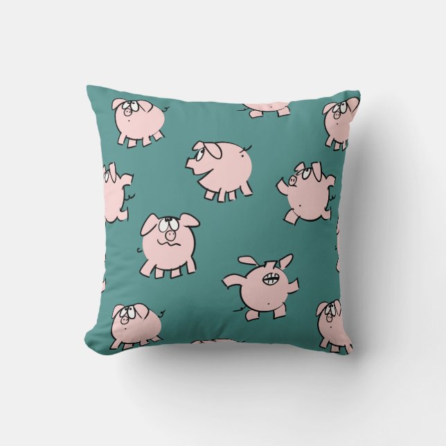 Funny Cartoon Pattern Pig Year Choose Colour Pillo Throw Pillow (Front)