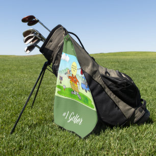 Funny Cartoon Photo Golf Bag Towel