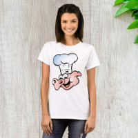 Funny Cartoon Pig Chef with Hat