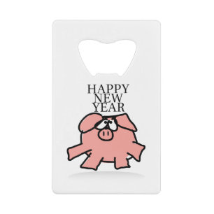 Funny Cartoon Pig Year 2019 choose Colour Bottle O Credit Card Bottle Opener