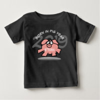 Funny Cartoon Pink Pig 2019 Personalized Baby Tee